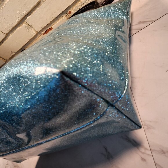Like New Kate Spade Mavis Street Jeralyn Lakesedge Blue Glitter Tote Bag Purse - Picture 8 of 12
